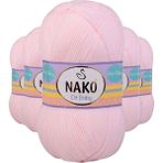 Nako 2892 5 Adet Soft Pembe Elite Baby El Örgü İpi Tüylenmeyen Bebek Yünü