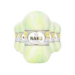 Nako 32424 5 Adet Sarı Yeşil Mini Batik Bebe El Örgü İpi