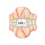 Nako 32430 5 Adet Turuncu Sarı Mini Batik Bebe El Örgü İpi