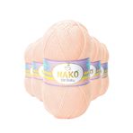 Nako 3701 Elite Baby 5 Adet Soft Şeftali El Örgü İpi Tüylenmeyen Bebek Yünü