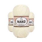 Nako 6730 Koyu Krem 3 Adet Pırlanta Amigurumi El Örgü İpi Yünü