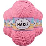 Nako 6837 Elite Baby 5 Adet Pembe El Örgü İpi Tüylenmeyen Bebek Yünü