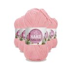 Nako 97548 Açık Pembe 5 Adet Cotton Lüks Yelek Tunik Kazak Bluz Hırka İpi Yünü