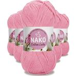 Nako 97549 Pembe 5 Adet Cotton Lüks Yelek Tunik Kazak Bluz Hırka İpi Yünü