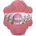 Nako 97551 Gül Pembe 5 Adet Cotton Lüks Yelek Tunik Kazak Bluz Hırka İpi Yünü