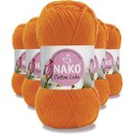 Nako 97552 5 Adet Turuncu Cotton Lüks Yelek Tunik Kazak Bluz Hırka İpi Yünü