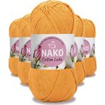 Nako 97553 Koyu Sarı 5 Adet Cotton Lüks Yelek Tunik Kazak Bluz Hırka İpi Yünü