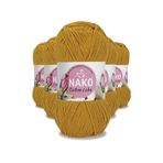 Nako 97555 Hardal 5 Adet Cotton Lüks Yelek Tunik Kazak Bluz Hırka İpi Yünü
