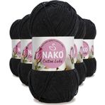 Nako 97568 5 Adet Siyah Cotton Lüks Yelek Tunik Kazak Bluz Hırka İpi Yünü