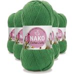 Nako 97576 5 Adet Yeşil Cotton Lüks Yelek Tunik Kazak Bluz Hırka İpi Yünü