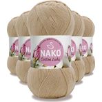 Nako 97582 Camel 5 Adet Cotton Lüks Yelek Tunik Kazak Bluz Hırka İpi Yünü