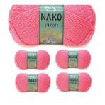 Nako No: 236 Vizon Premium Akrilik 5 Adet Gül Pembe El Örgü İpi Yünü
