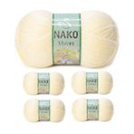 Nako No: 256 Vizon Premium Akrilik 5 Adet Krem El Örgü İpi Yünü