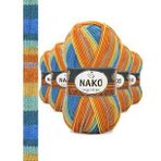Nako No: 82421 5 Adet Vega Stripe Premium Akrilik El Örgü İpi Yünü