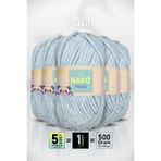 NAKO Panda - Açık Mavi (3082) - 5'li Paket - 100gr/120m - Kadife El Örgü İpi - Amigurumi Punch İpi