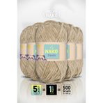 NAKO Panda - Bej (13955) - 5'li Paket - 100gr/120m - Kadife El Örgü İpi - Amigurumi Punch İpi