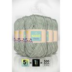 NAKO Panda - Çağla Yeşil (12721) - 5'li Paket - 100gr/120m - Kadife El Örgü İpi - Amigurumi Punch İpi