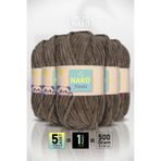 NAKO Panda - Kapiçino (14228) - 5'li Paket - 100gr/120m - Kadife El Örgü İpi - Amigurumi Punch İpi
