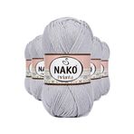 Nako Pırlanta 130 5 Adet Açık Gri Amigurumi El Örgü İpi Yünü