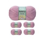 Nako Renk No:1429 Vintaj Pembe 5 Adet Vizon Premium Akrilik El Örgü İpi Yünü