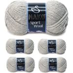 Nako Sport Wool 195 Açık Gri Melanj 5 Adet El Örgü İpi