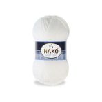 Nako Sport Wool 208 5 Adet Eşarp Bere Panço Hırka Iplikleri Beyaz - 0002 - Beyaz
