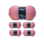Nako Sport Wool 2276 Gül 5 Adet El Örgü İpi