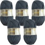 Nako Super Inci Örgü Ipliği 5’li Paket – 100G x 5 – %25 Yün %75 Premium Akrilik – 260M – Hırka, Şal, Kazak ve Aksesuarlar Için Yumuşak Kışlık Iplik - 131