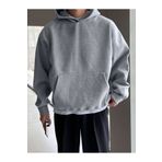 NAKRUF Erkek Kapüşonlu Gri Sweatshirt Oversize Hoodie