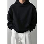 NAKRUF Erkek Kapüşonlu Siyah Sweatshirt Oversize Hoodie
