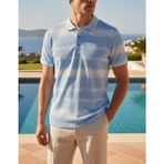 Nakşi Giyim Erkek Polo Yaka Çizgili Örme Modern Fit Yazlık Tişört - Mavi