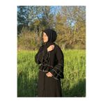 NAKŞİDİL Kolu Fırfırlı Ferace Siyah