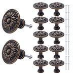 NAKUPENDA 12 adet antik çekmece düğmesi, vintage dolap kapı düğmeleri, antik çekmece kulpları, retro mutfak dolabı, dolap, çekmece, komodin için düğmeler (Tip 1)