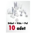 Nalbur Diyarı Korniş Montaj Seti Dübel + Vida + Pul (10 Adet) Dübel