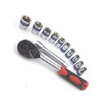 Nalburkent Dekecr-V Lokma Takımı 1/2" Cırcırlı 12 Parça Crv G-10052 - Kırmızı