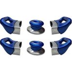 Nalburkent Nalburkent Tencere Tava Sahan Kulpu Cam Ve Metal Kapak İçin Yasemin Mavi 2 Set