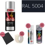 Nalburun 400 ml Doldurulmuş Selülozik Mat Sprey Boya + Astar + Boya Sökücü Set Ral - 1 Adet - 5004 Siyah Mavi