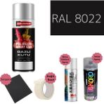 Nalburun 400 ml Doldurulmuş Selülozik Mat Sprey Boya + Astar + Boya Sökücü Set Ral - 1 Adet - 8022 Siyah Kahve