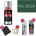 Nalburun 400 ml Doldurulmuş Selülozik Parlak Sprey Boya + Astar + Boya Sökücü Set Ral - 117 Adet - 6028 Çam Yeşili