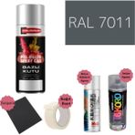 Nalburun 400 ml Doldurulmuş Selülozik Parlak Sprey Boya + Astar + Boya Sökücü Set Ral - 134 Adet - 7011 Demir Grisi