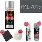 Nalburun 400 ml Doldurulmuş Selülozik Parlak Sprey Boya + Astar + Boya Sökücü Set Ral - 137 Adet - 7015 Taş Grisi