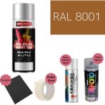Nalburun 400 ml Doldurulmuş Selülozik Parlak Sprey Boya + Astar + Boya Sökücü Set Ral - 162 Adet - 8001 Oksit Kahve