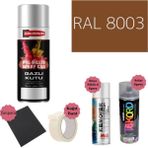 Nalburun 400 ml Doldurulmuş Selülozik Parlak Sprey Boya + Astar + Boya Sökücü Set Ral - 164 Adet - 8003 Kil Kahverengi