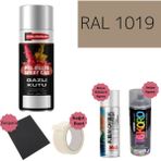 Nalburun 400 ml Doldurulmuş Selülozik Parlak Sprey Boya + Astar + Boya Sökücü Set Ral - 17 Adet - 1019 Yeşil Bej