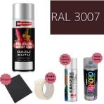 Nalburun 400 ml Doldurulmuş Selülozik Parlak Sprey Boya + Astar + Boya Sökücü Set Ral - 44 Adet - 3007 Siyah Kırmızı