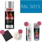 Nalburun 400 ml Doldurulmuş Selülozik Parlak Sprey Boya + Astar + Boya Sökücü Set Ral - 82 Adet - 5015 Gök Mavi