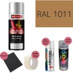 Nalburun 400 ml Doldurulmuş Selülozik Parlak Sprey Boya + Astar + Boya Sökücü Set Ral - 9 Adet - 1011 Kahve Bej