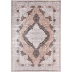 Nalcik Kahverengi Madalyon Modern Geometrik Etnik Desenli Boho Makinada Yıkanabilir Hav Toz Vermez Leke Tutmaz Kaymaz Taban Dijital Makine Baskı Halı Oturma Odası Salon Yolluk Koridor Mutfak Halısı