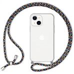 NALIA Zincirli cep telefonu kılıfı, iPhone 13 kılıfı, şeffaf koruyucu kılıf ve asmak için cep telefonu askısı, sağlam sararma yapmaz, cep telefonu bandı sert kılıf ve silikon çerçeve, renk: siyah renkli