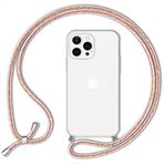 NALIA Zincirli cep telefonu kılıfı, iPhone 13 Pro Max ile uyumlu, şeffaf koruyucu kılıf ve asmak için cep telefonu ipi, sağlam sararma yapmaz, sert kılıf ve silikon çerçeve (gökkuşağı)